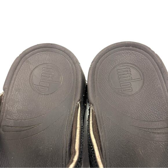 Fitflop Lulu Thong-Toe Sandal/Flip Flop Sz 8 Brown Sequin Arch Support Cushioned - Picture 9 of 13